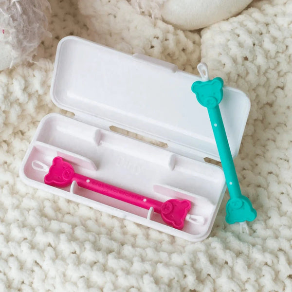 oogiebear - Baby Booger and Ear Wax Picker - Raspberry and Seafoam (2-pack) oogiebear Lil Tulips