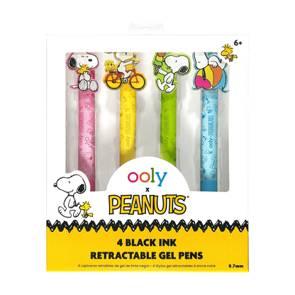 OOLY X Peanuts - Black Ink Retractable Gel Pens - Set of 4 OOLY Lil Tulips