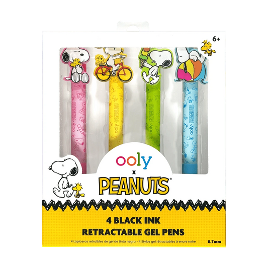 OOLY X Peanuts - Black Ink Retractable Gel Pens - Set of 4 OOLY Lil Tulips