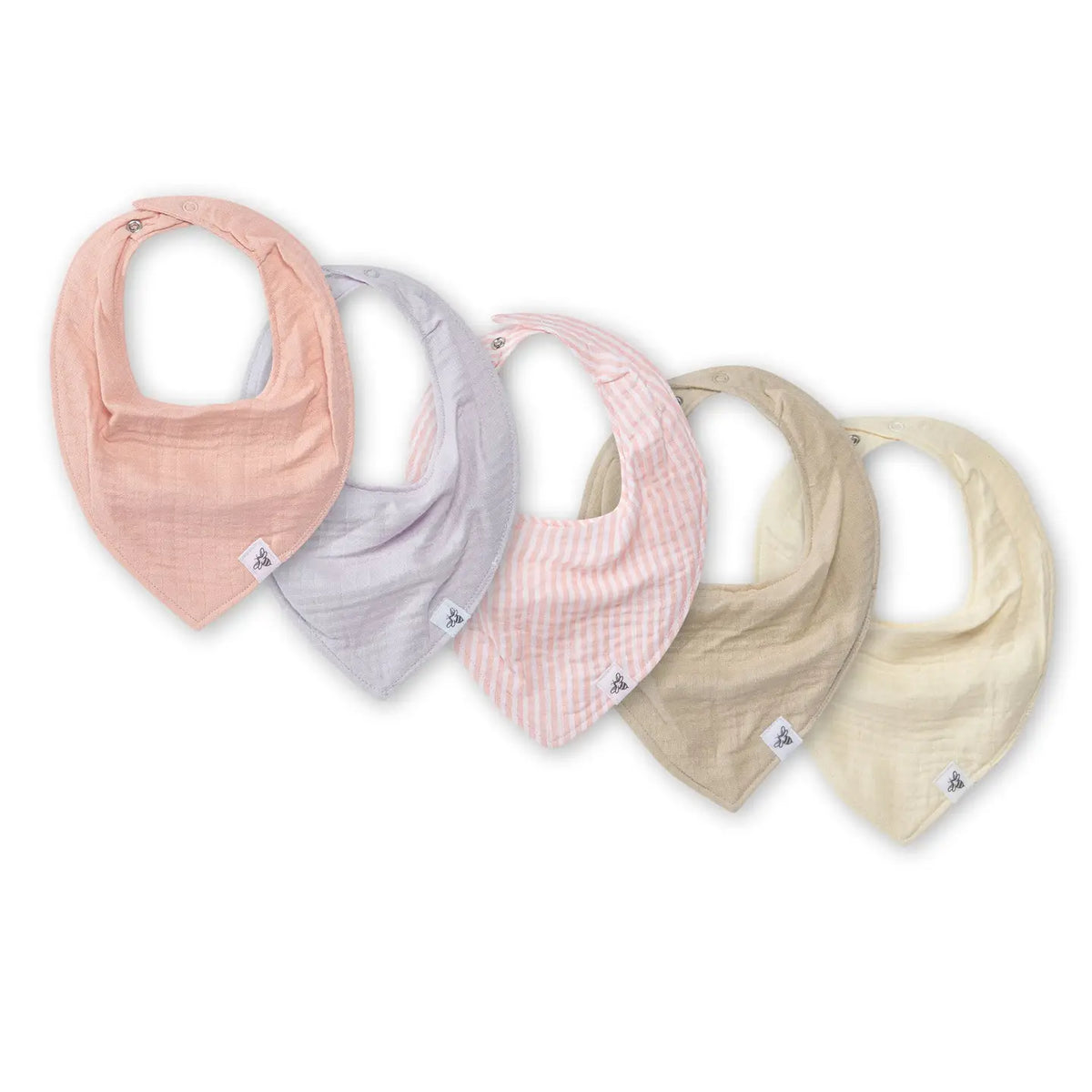 Organic Cotton Baby Bandana Bibs - Pink Sand Burt's Bees Baby Lil Tulips