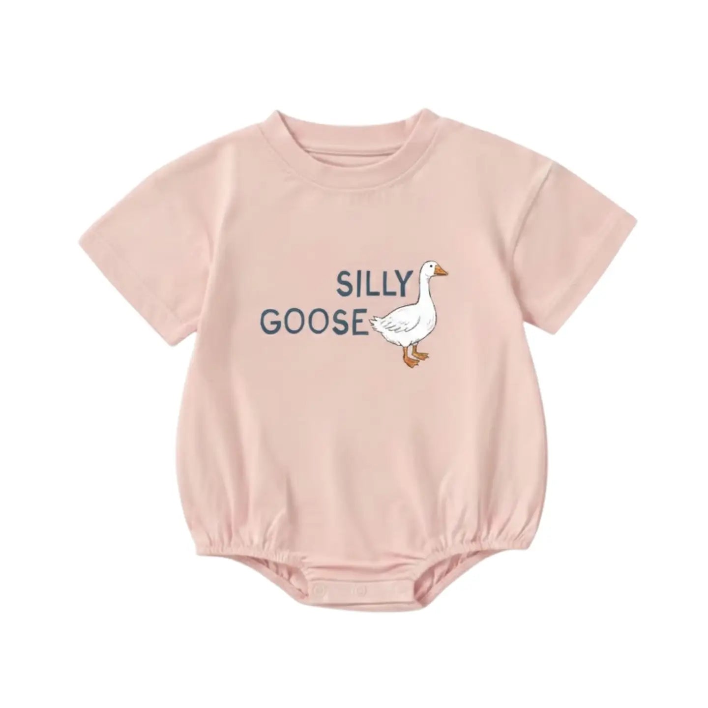 Organic Cotton Bubble Romper - Silly Goose - Pink Bug + Bean Lil Tulips