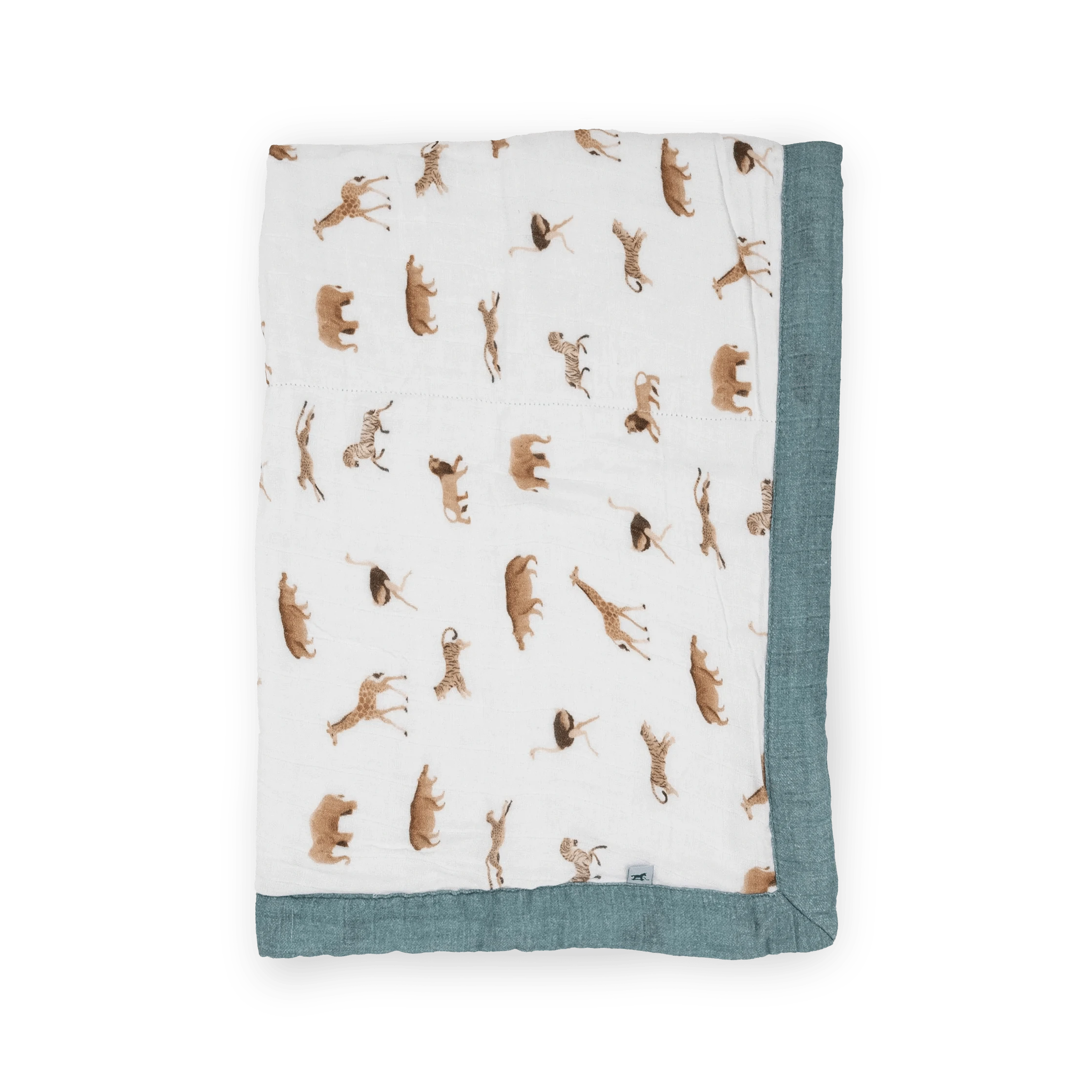 Organic Cotton Muslin Baby Quilt - Animal Crackers Little Unicorn Lil Tulips