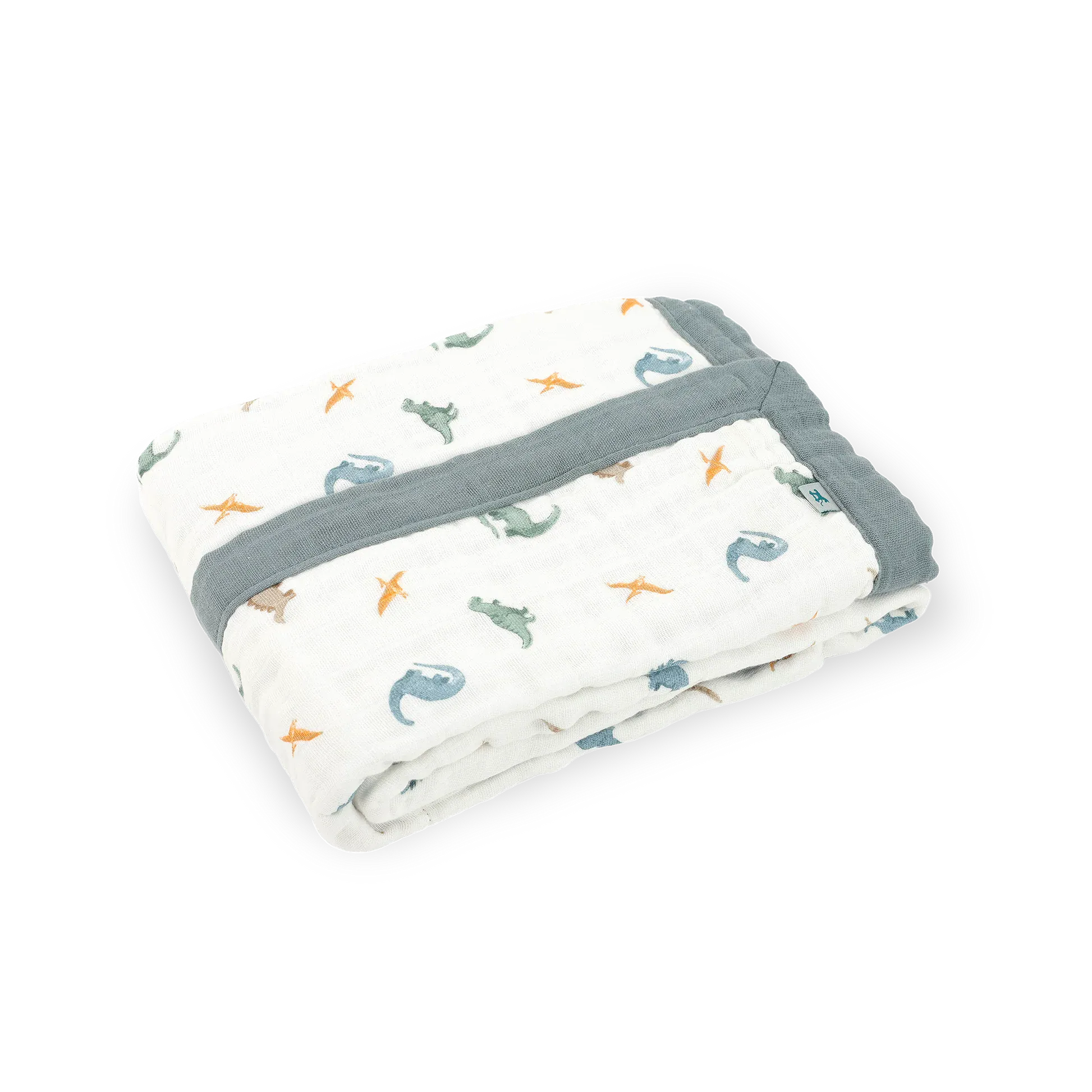 Organic Cotton Muslin Baby Quilt - Little Dino Little Unicorn Lil Tulips