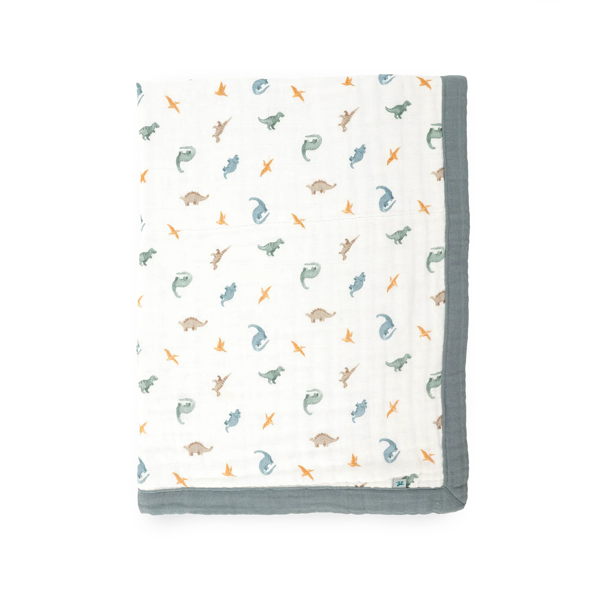 Organic Cotton Muslin Baby Quilt - Little Dino Little Unicorn Lil Tulips