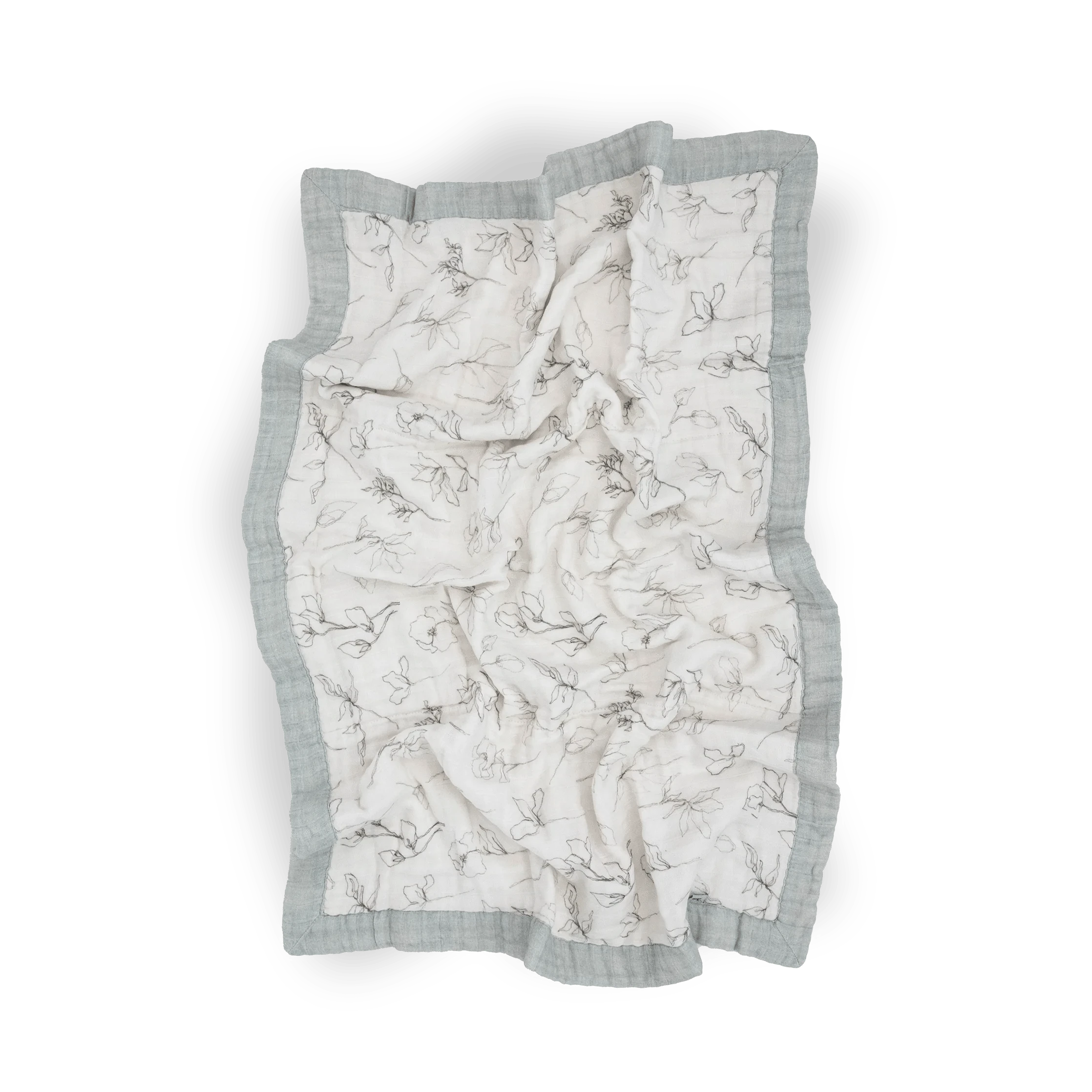 Organic Cotton Muslin Baby Quilt - Pencil Floral Little Unicorn Lil Tulips