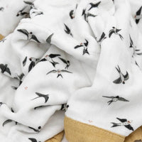 Organic Cotton Muslin Baby Quilt - Swallows Little Unicorn Lil Tulips
