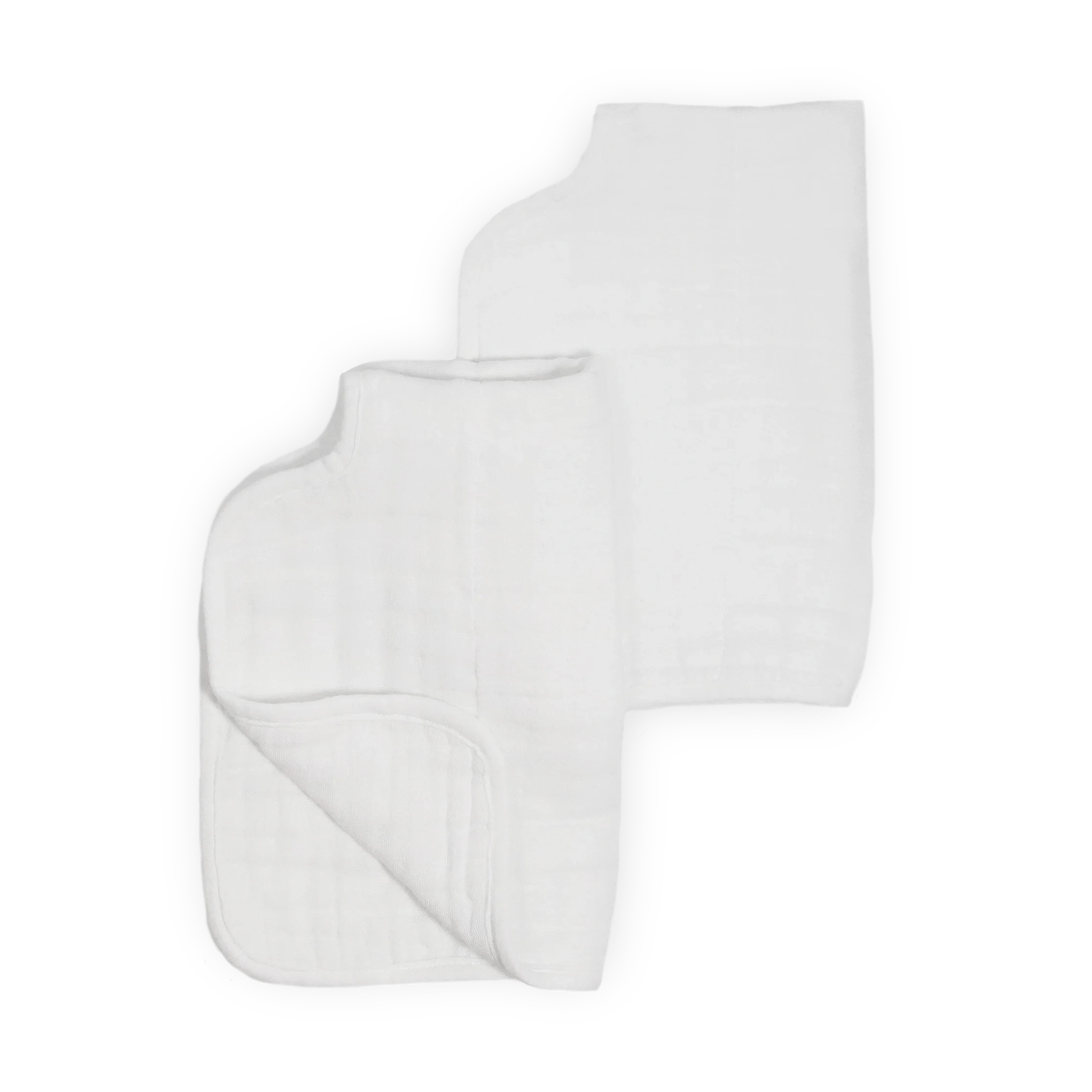 Organic Cotton Muslin Burp Cloth 2 Pack - White + White Little Unicorn Lil Tulips