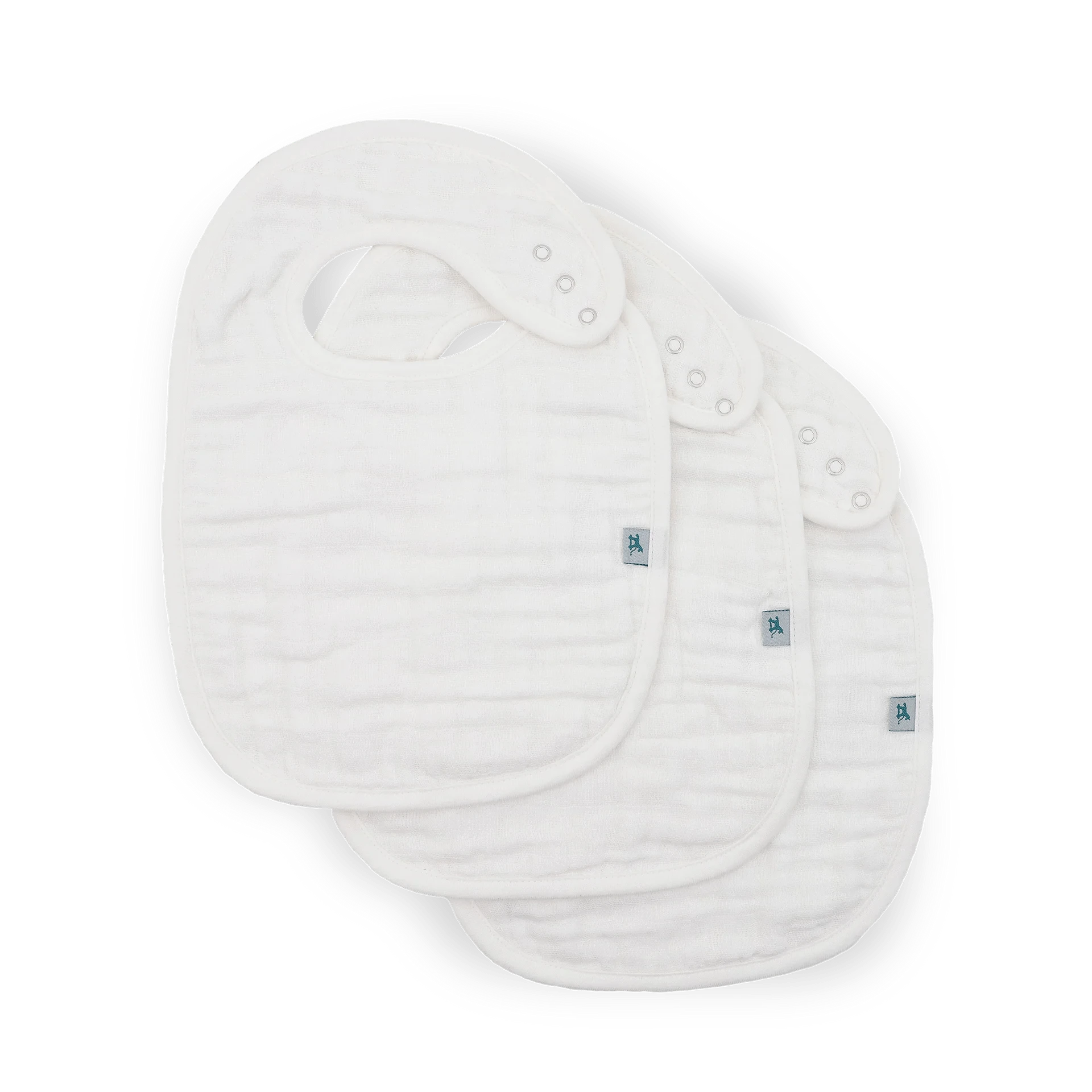 Organic Cotton Muslin Classic Bib 3 Pack - White Little Unicorn Lil Tulips