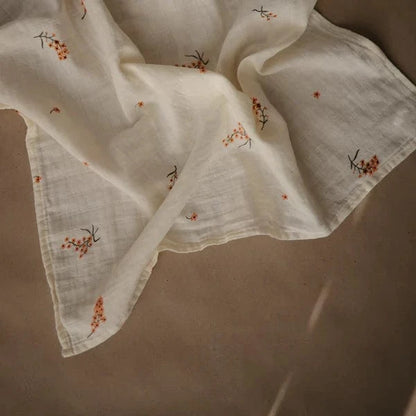 Organic Cotton Muslin Cloths 3-Pack - Flowers Mushie Lil Tulips