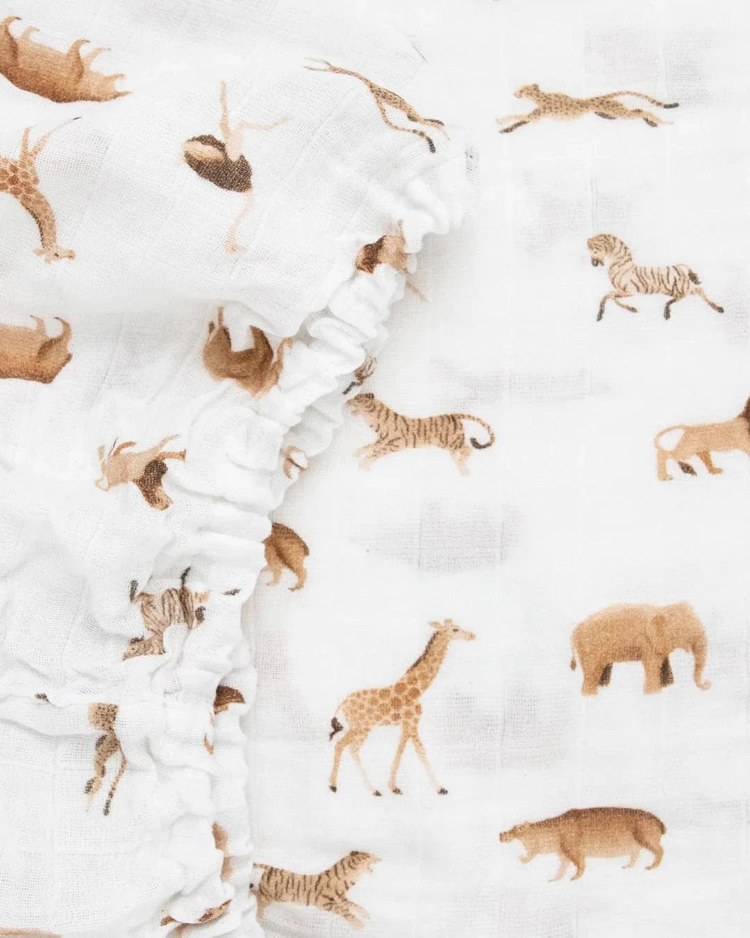 Organic Cotton Muslin Crib Sheet - Animal Crackers Little Unicorn Lil Tulips