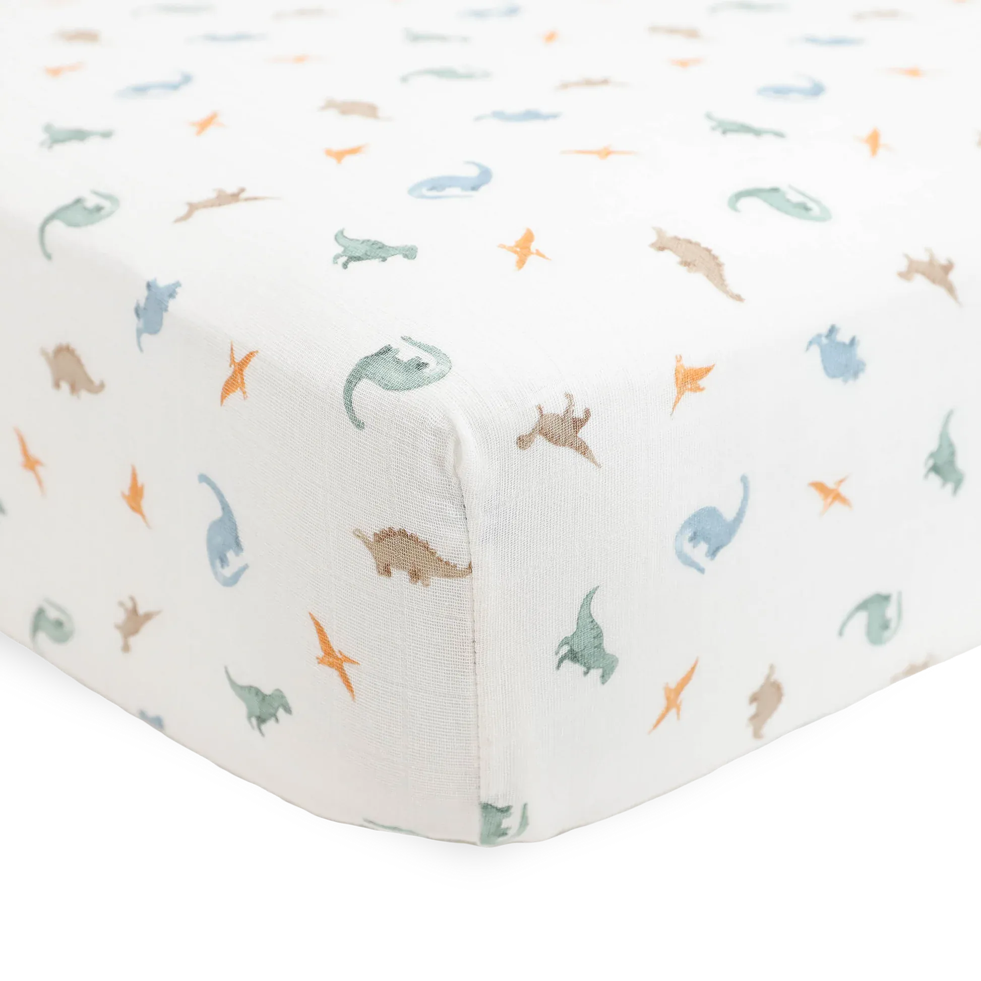 Organic Cotton Muslin Crib Sheet - Little Dino Little Unicorn Lil Tulips