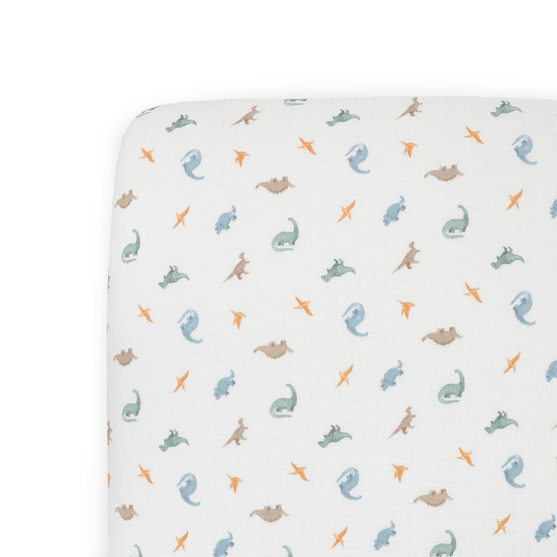 Organic Cotton Muslin Crib Sheet - Little Dino Little Unicorn Lil Tulips