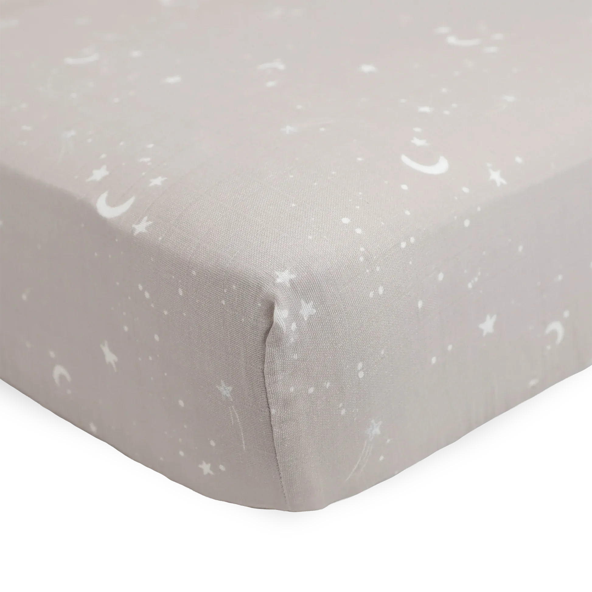 Organic Cotton Muslin Crib Sheet - Moon Dust Little Unicorn Lil Tulips