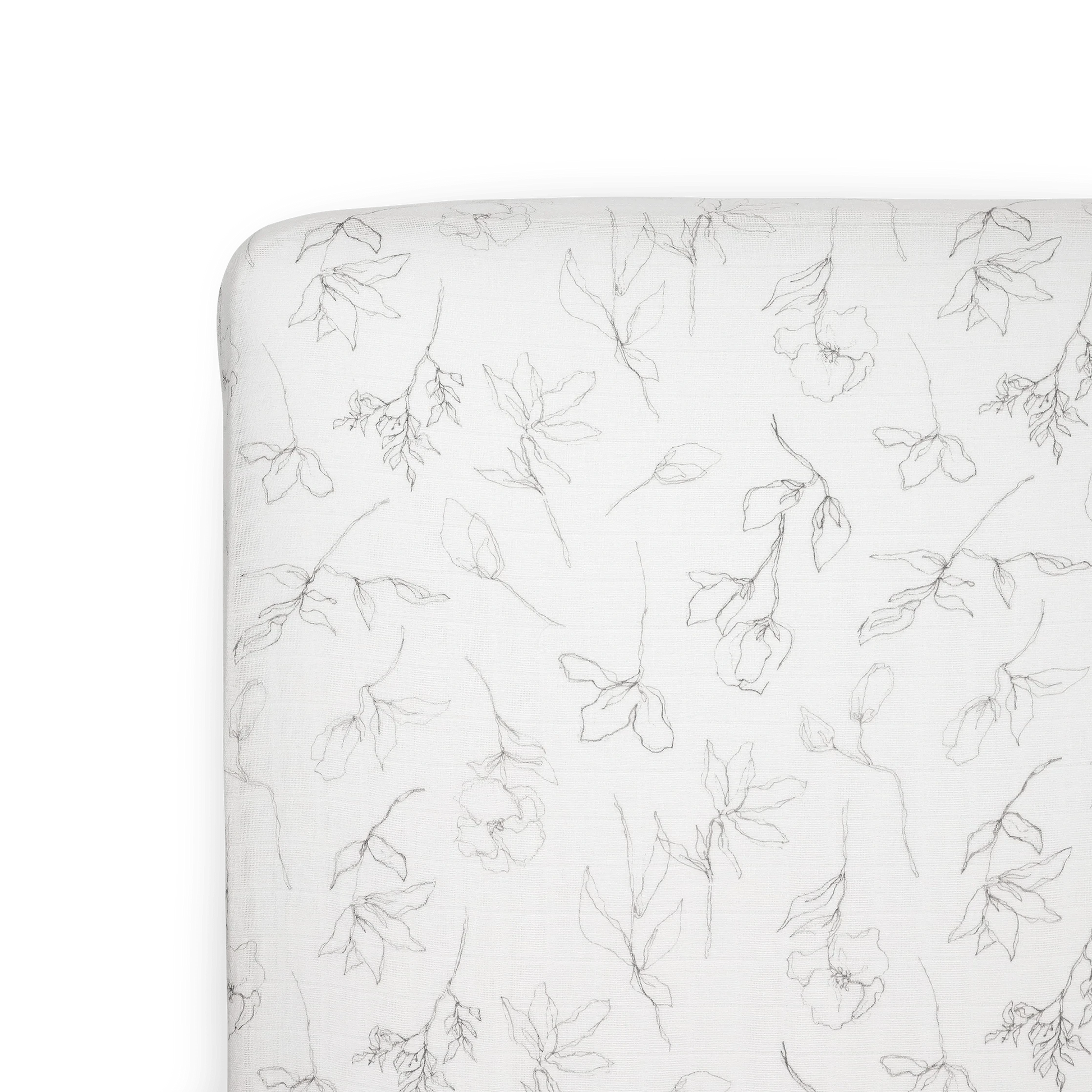 Organic Cotton Muslin Crib Sheet - Pencil Floral Little Unicorn Lil Tulips