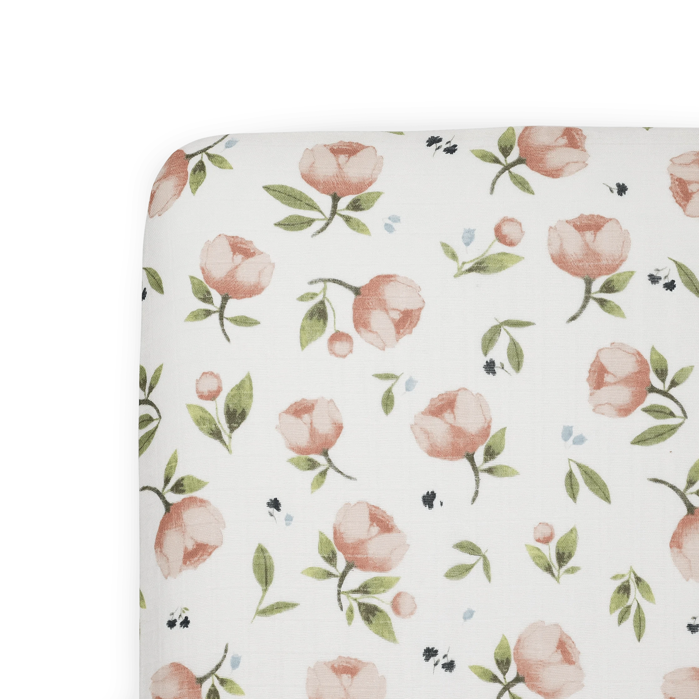 Organic Cotton Muslin Crib Sheet - Watercolor Floret Little Unicorn Lil Tulips