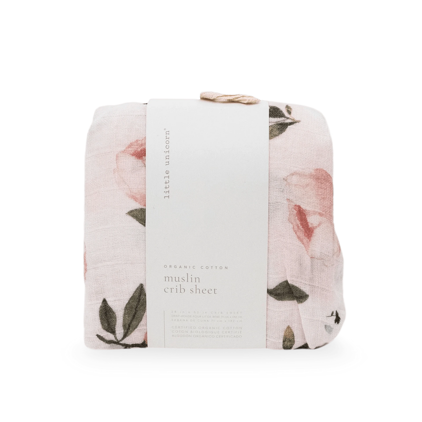 Organic Cotton Muslin Crib Sheet - Watercolor Floret Little Unicorn Lil Tulips