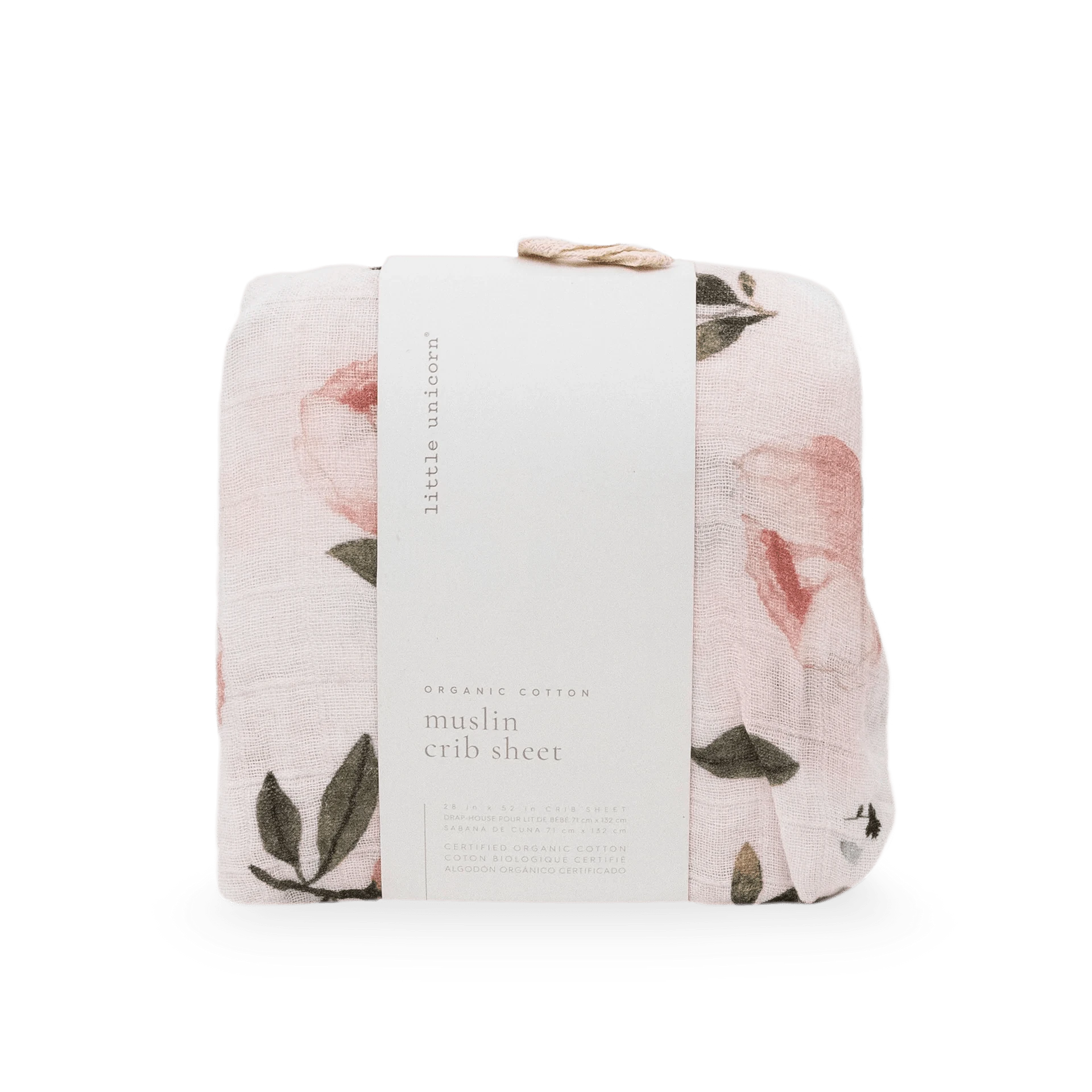 Organic Cotton Muslin Crib Sheet - Watercolor Floret Little Unicorn Lil Tulips