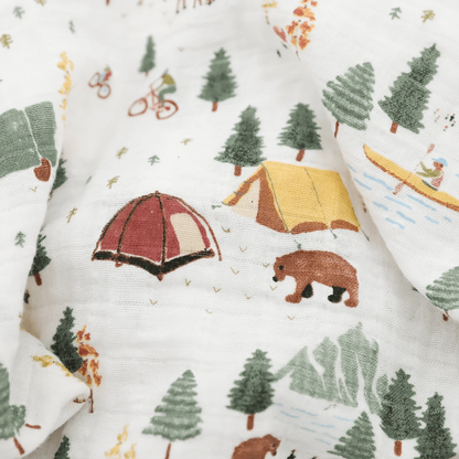 Organic Cotton Muslin Swaddle Blanket - Alpine Adventure Little Unicorn Lil Tulips