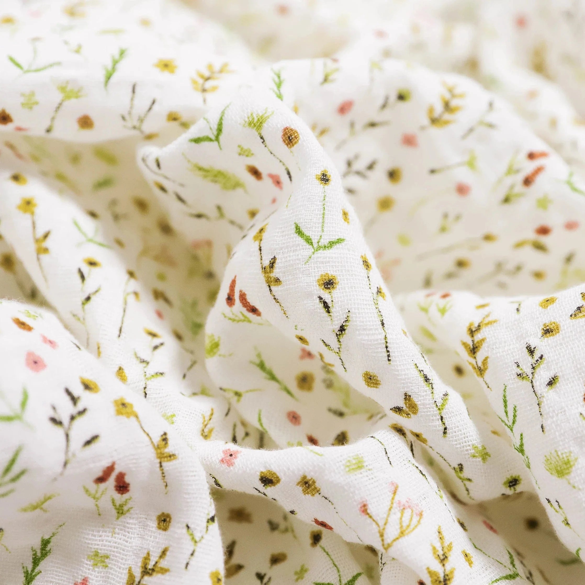 Organic Cotton Muslin Swaddle Blanket - Floral Field Little Unicorn Lil Tulips