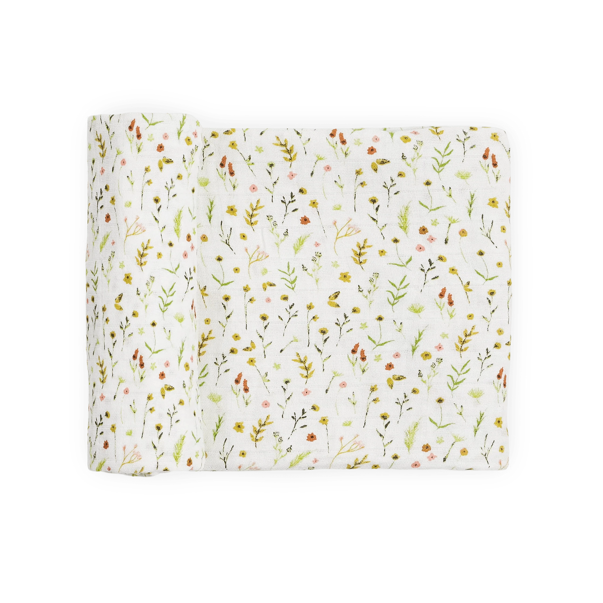 Organic Cotton Muslin Swaddle Blanket - Floral Field Little Unicorn Lil Tulips
