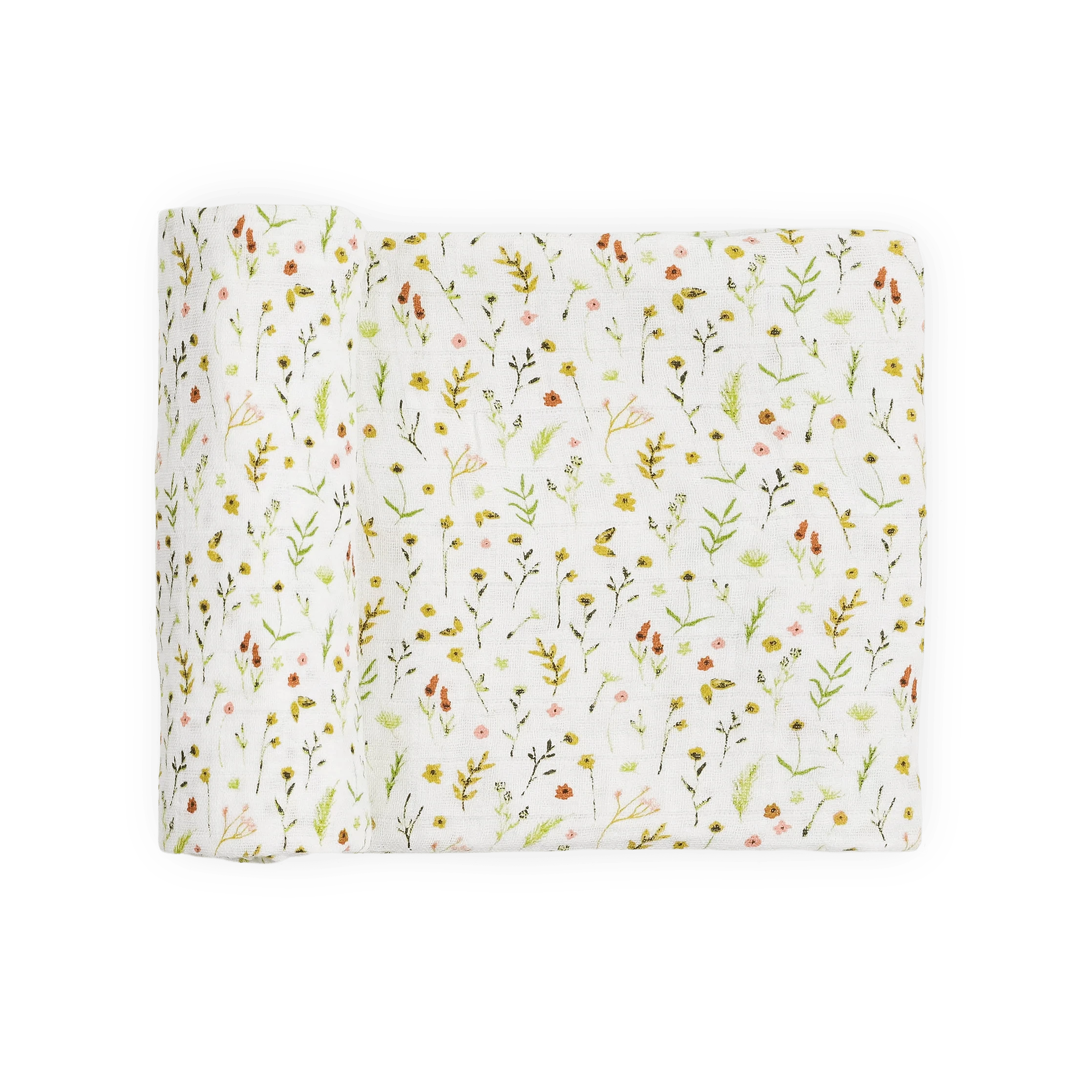 Organic Cotton Muslin Swaddle Blanket - Floral Field Little Unicorn Lil Tulips