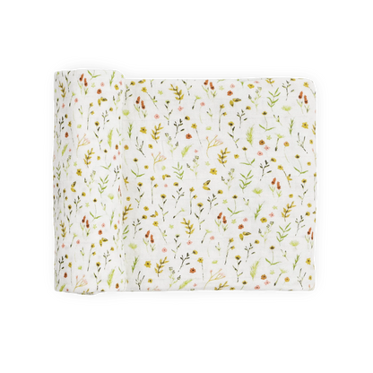 Organic Cotton Muslin Swaddle Blanket - Floral Field Little Unicorn Lil Tulips