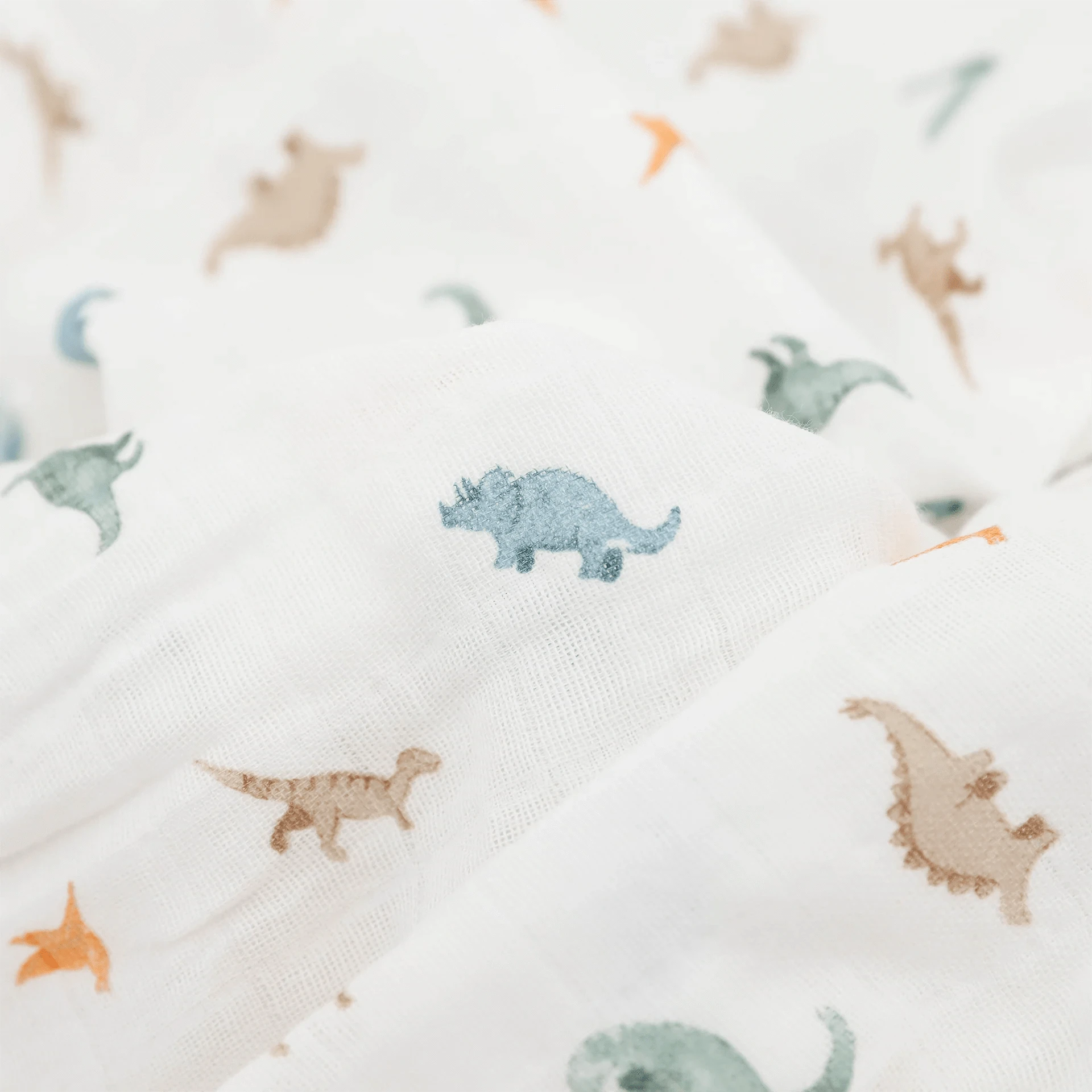 Organic Cotton Muslin Swaddle Blanket - Little Dino Little Unicorn Lil Tulips
