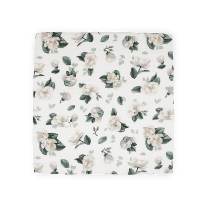 Organic Cotton Muslin Swaddle Blanket - Magnolia Little Unicorn Lil Tulips