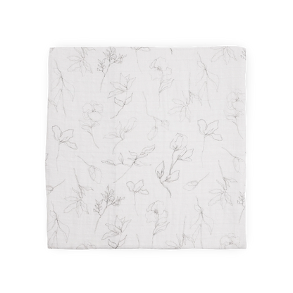 Organic Cotton Muslin Swaddle Blanket - Pencil Floral Little Unicorn Lil Tulips