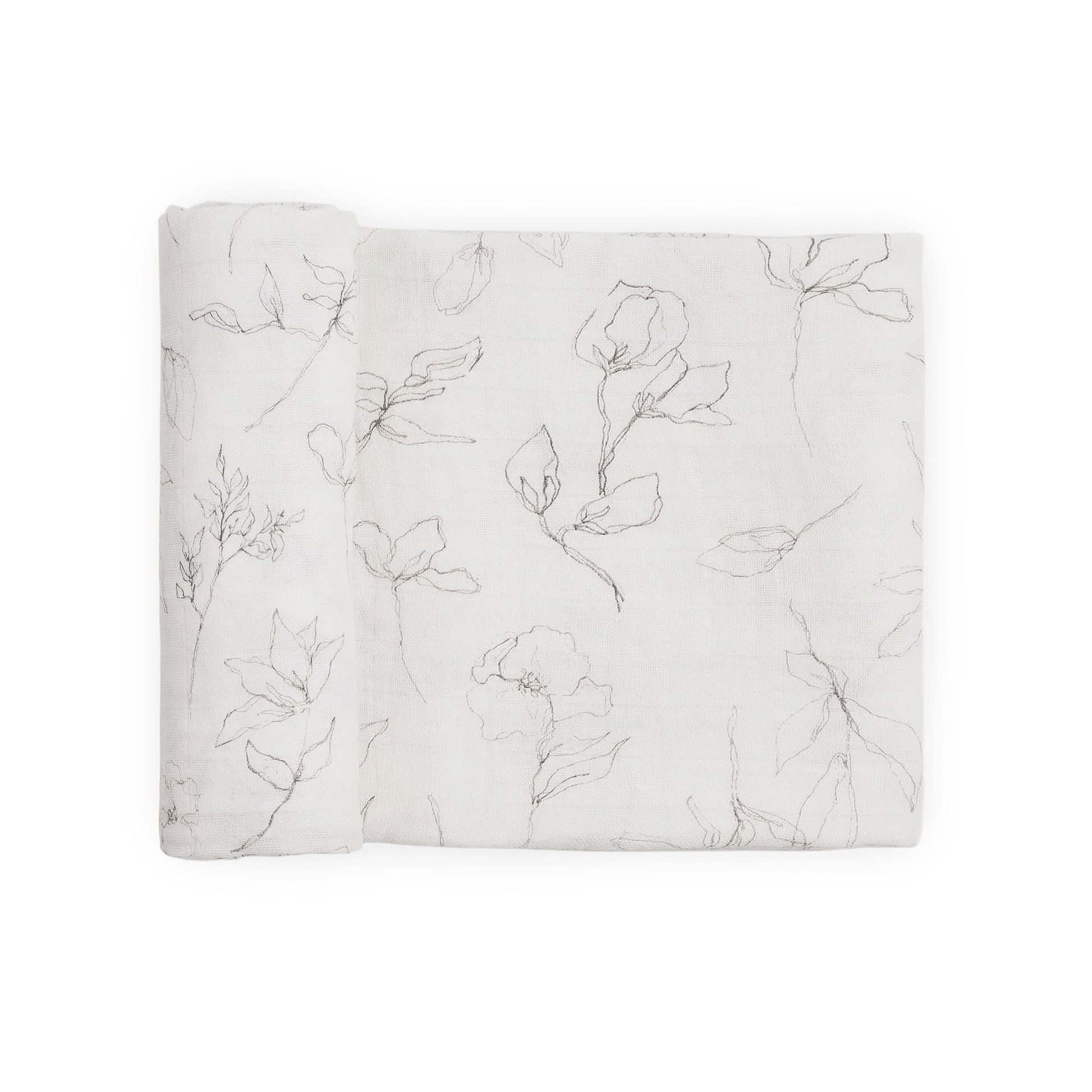 Organic Cotton Muslin Swaddle Blanket - Pencil Floral Little Unicorn Lil Tulips