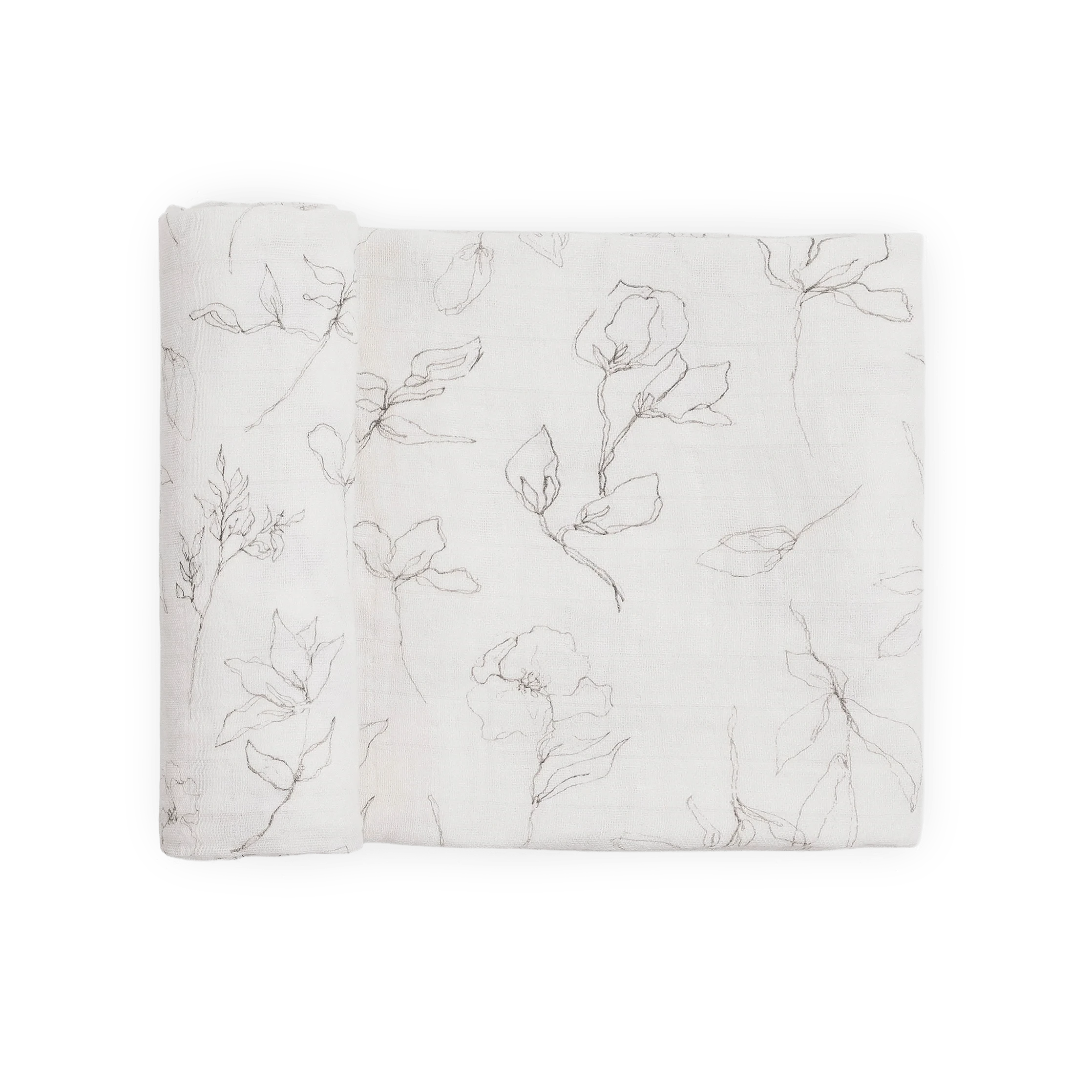 Organic Cotton Muslin Swaddle Blanket - Pencil Floral Little Unicorn Lil Tulips