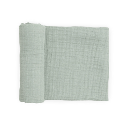 Organic Cotton Muslin Swaddle Blanket - White Sage Little Unicorn Lil Tulips