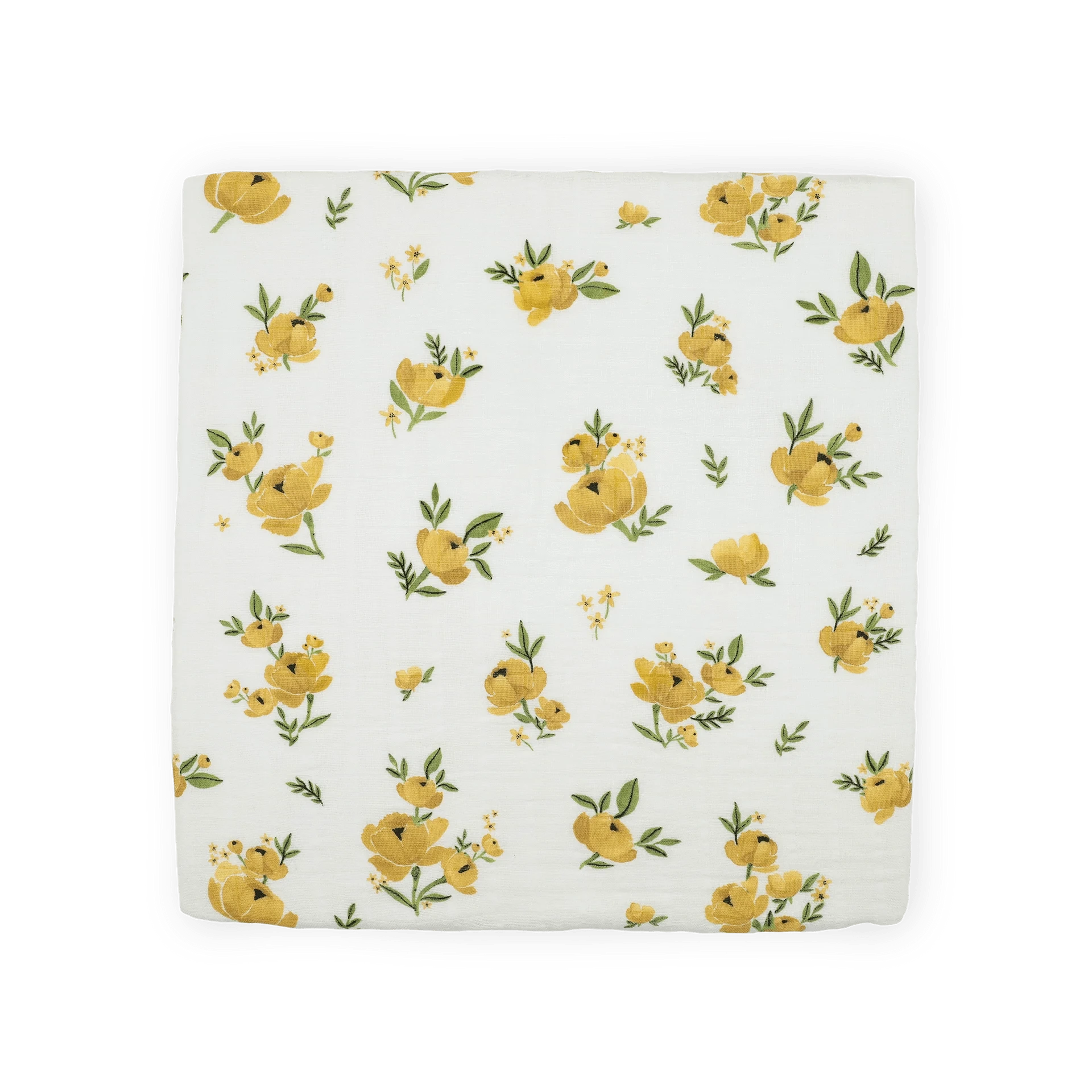 Organic Cotton Muslin Swaddle Blanket - Yellow Roses Little Unicorn Lil Tulips
