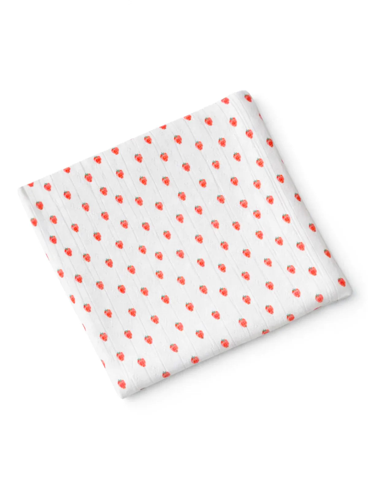 Organic Pointelle Swaddle - White Strawberry SIIX Collection Lil Tulips
