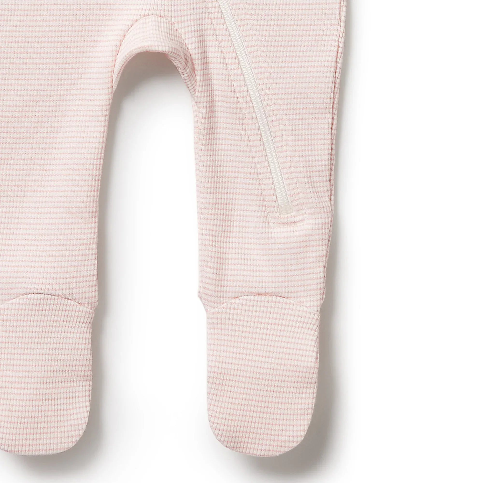 Organic Stripe Rib Zipsuit with Feet - Cantaloupe Wilson & Frenchy Lil Tulips