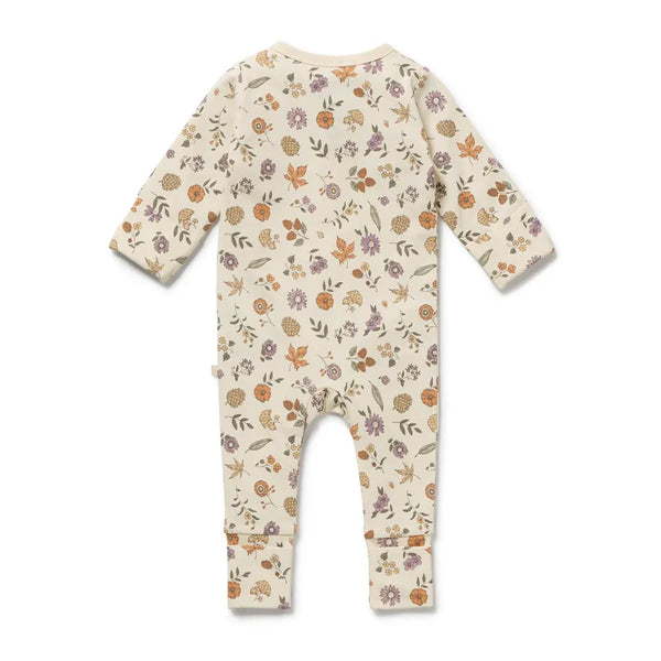 Organic Zipsuit - Maple Glow Wilson & Frenchy Lil Tulips