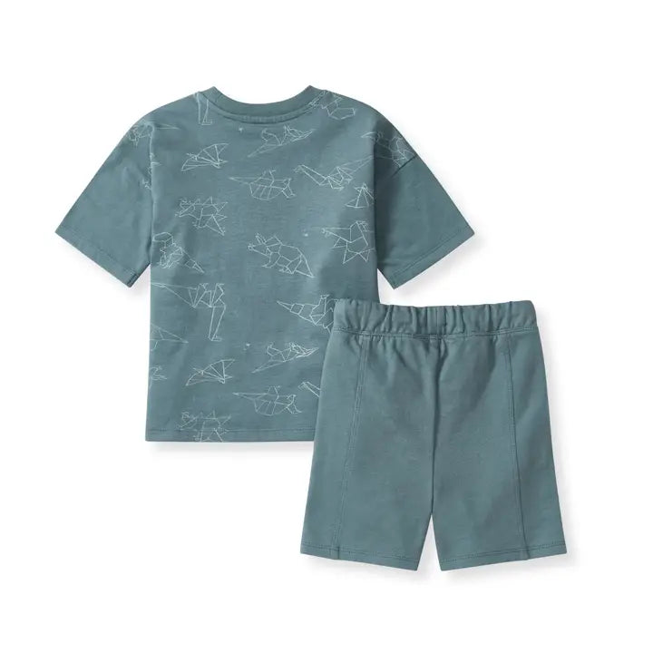 Origami Dinos Tee & Shorts Set Burt's Bees Baby Lil Tulips