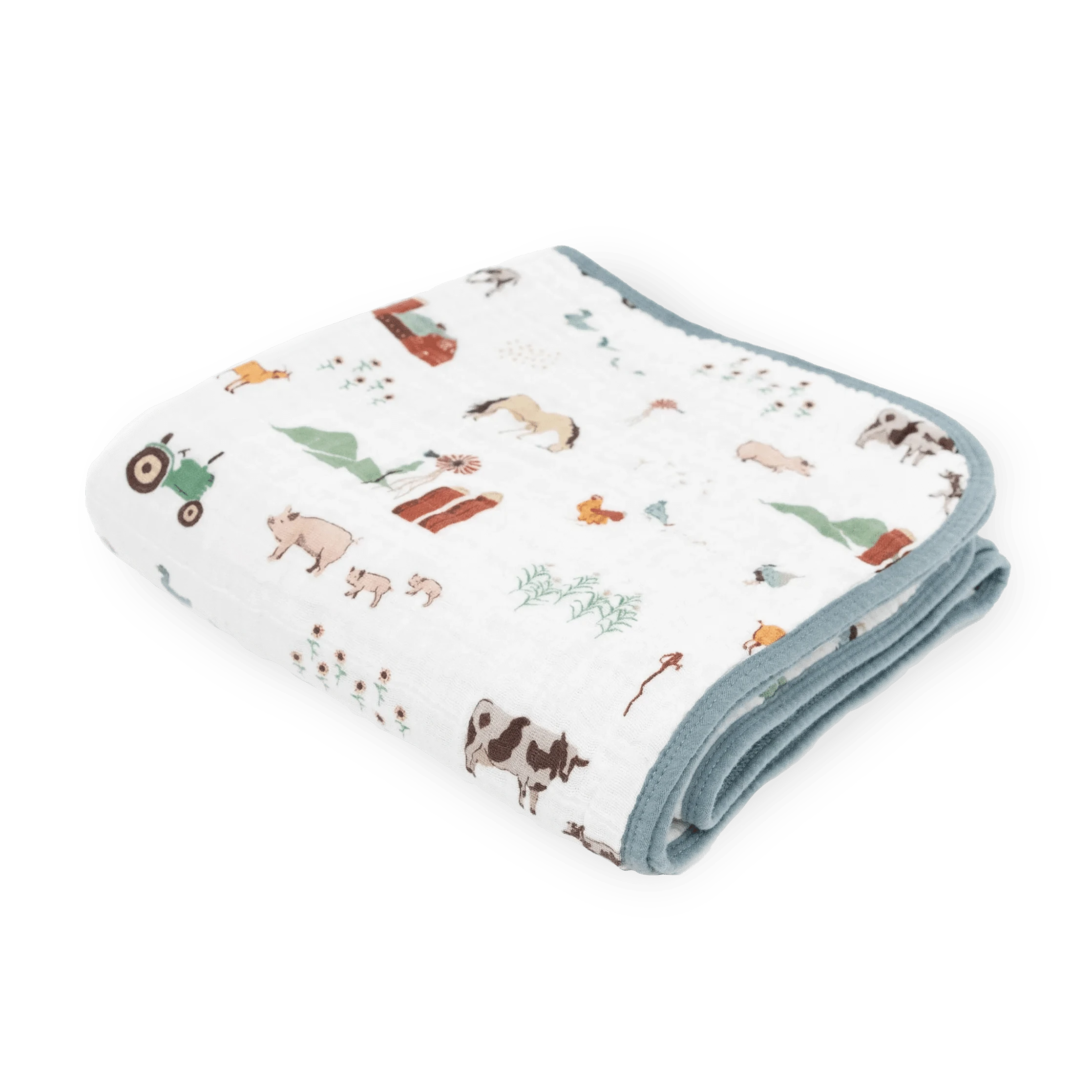 Original Cotton Muslin Quilt - Farmyard Little Unicorn Lil Tulips