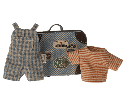 Overalls & Shirt in Suitcase, Mouse - Big Brother Maileg Lil Tulips