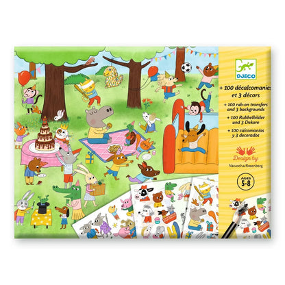 Party Time Rub on Transfers Djeco Lil Tulips