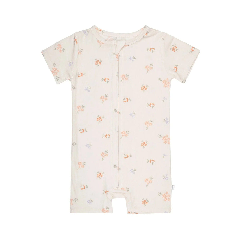 Pastel Floral Small Ribbed Summer Zip Romper Brave Little Ones Lil Tulips