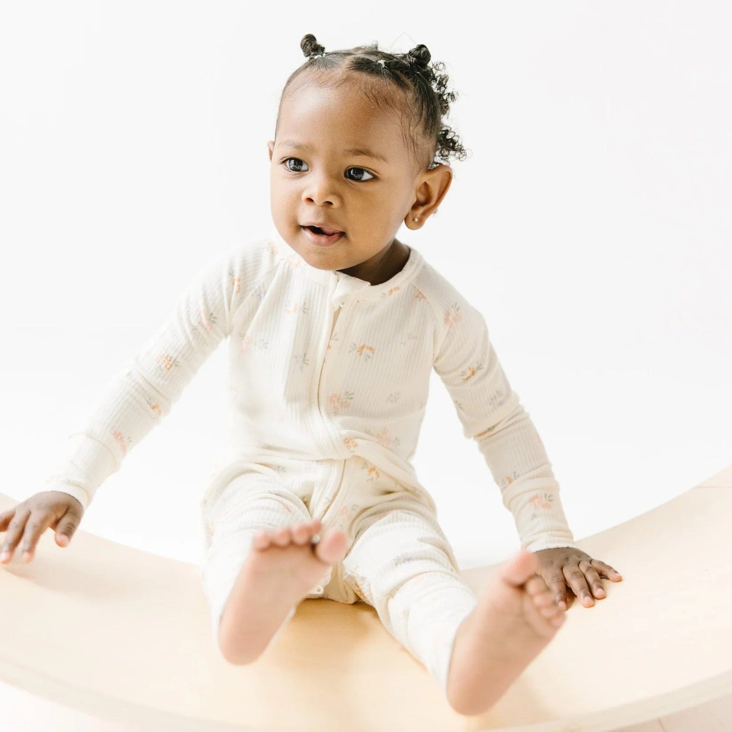 Pastel Floral Small Ribbed Zip Romper Brave Little Ones Lil Tulips