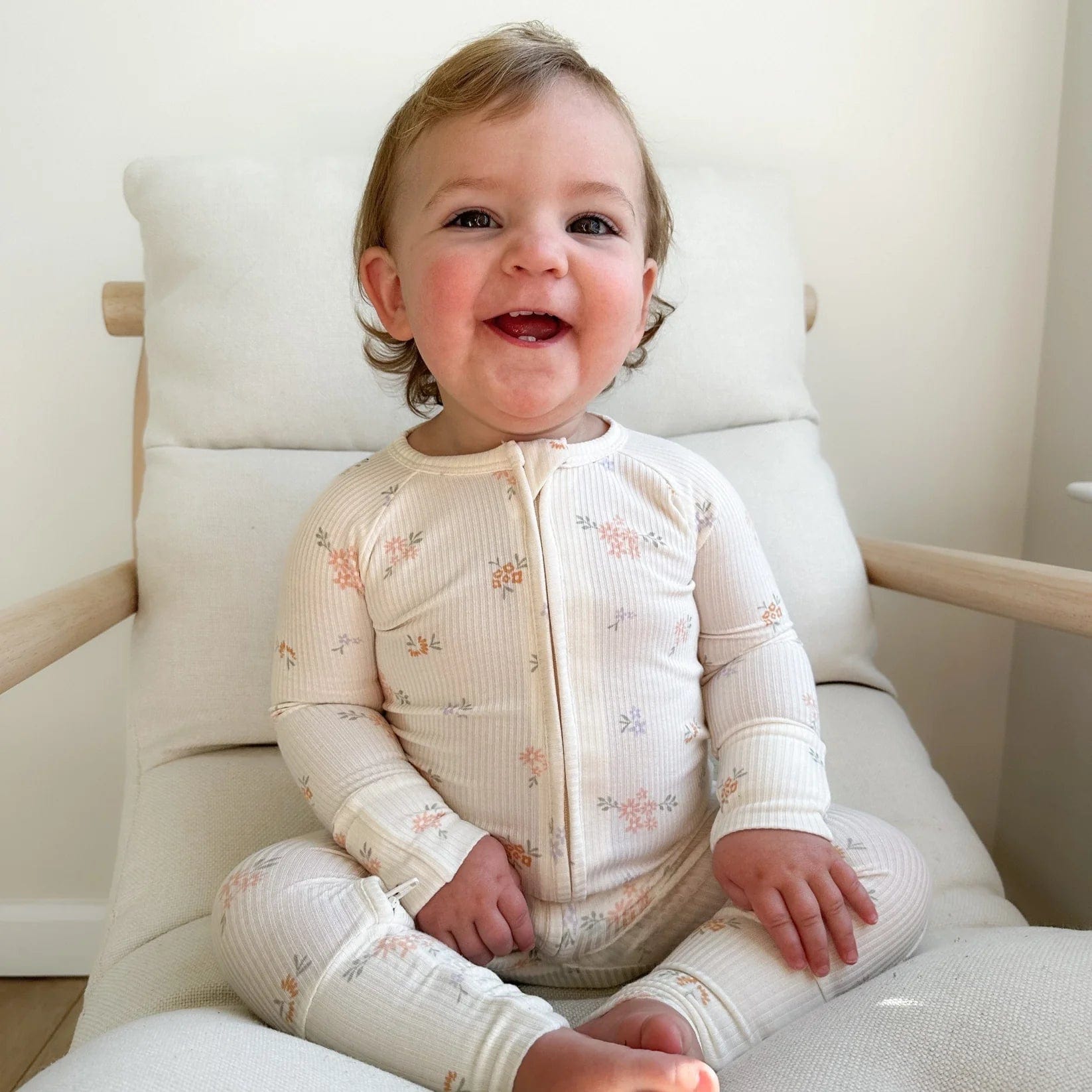 Pastel Floral Small Ribbed Zip Romper Brave Little Ones Lil Tulips