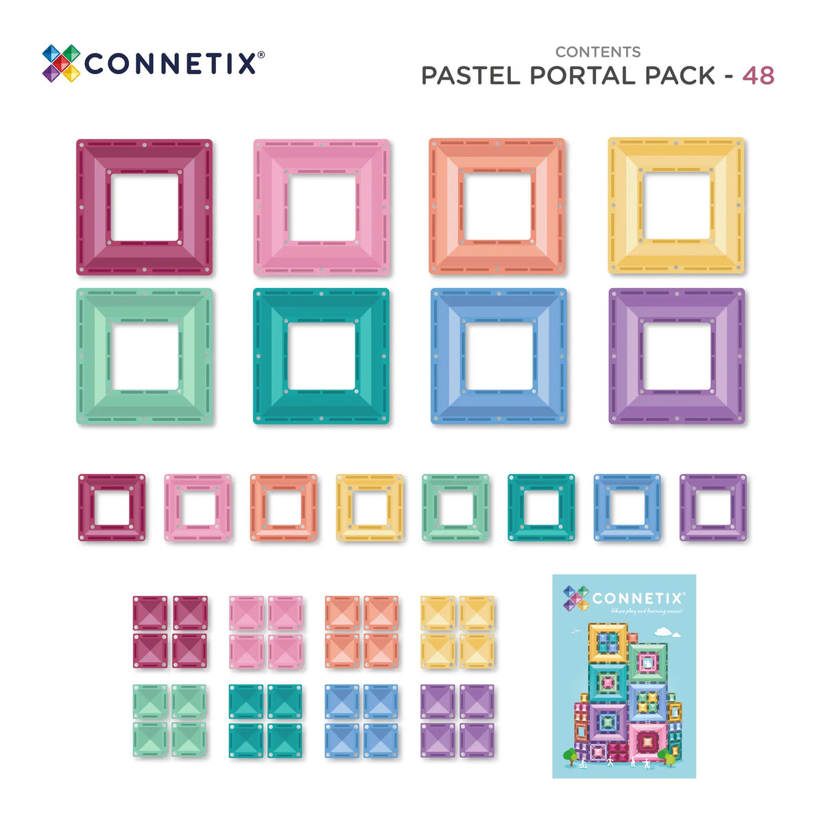 Pastel Portal Pack 48 pieces Connetix Lil Tulips