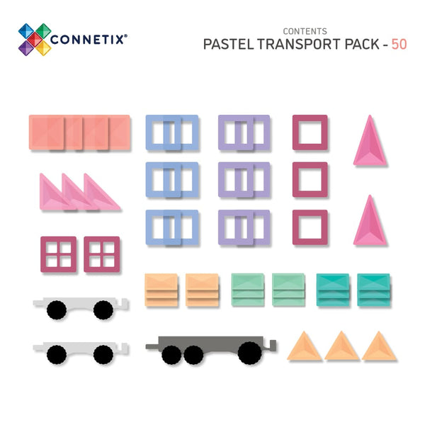 Pastel Transport Pack 50 PC Connetix Lil Tulips