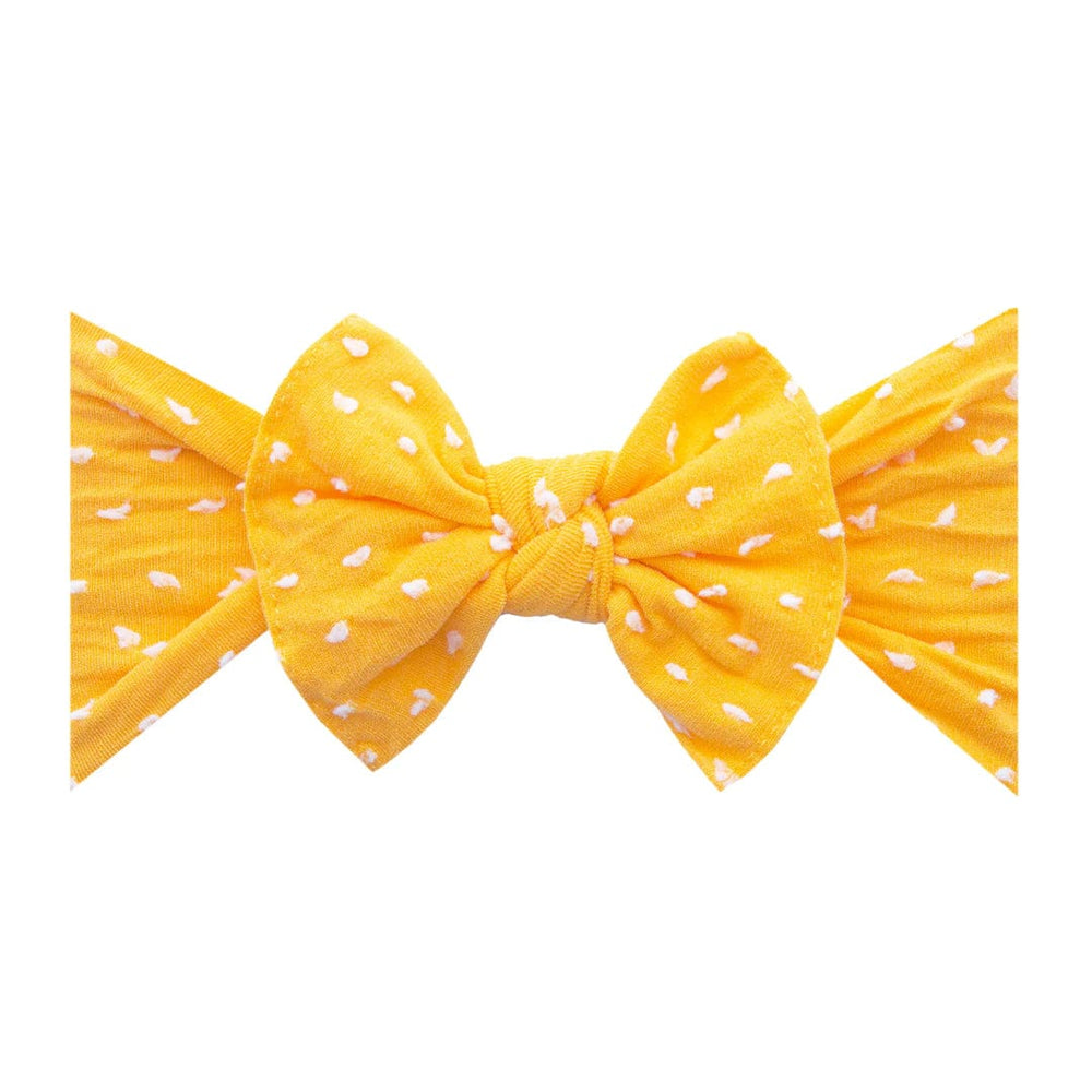 Patterned Shabby Knot: Sunshine Dot Baby Bling Bows no points Lil Tulips