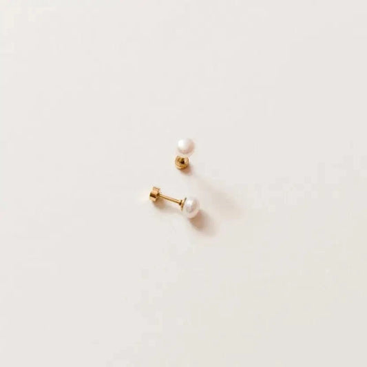 Pearl Flat Back Earrings Pip Pop Post Lil Tulips