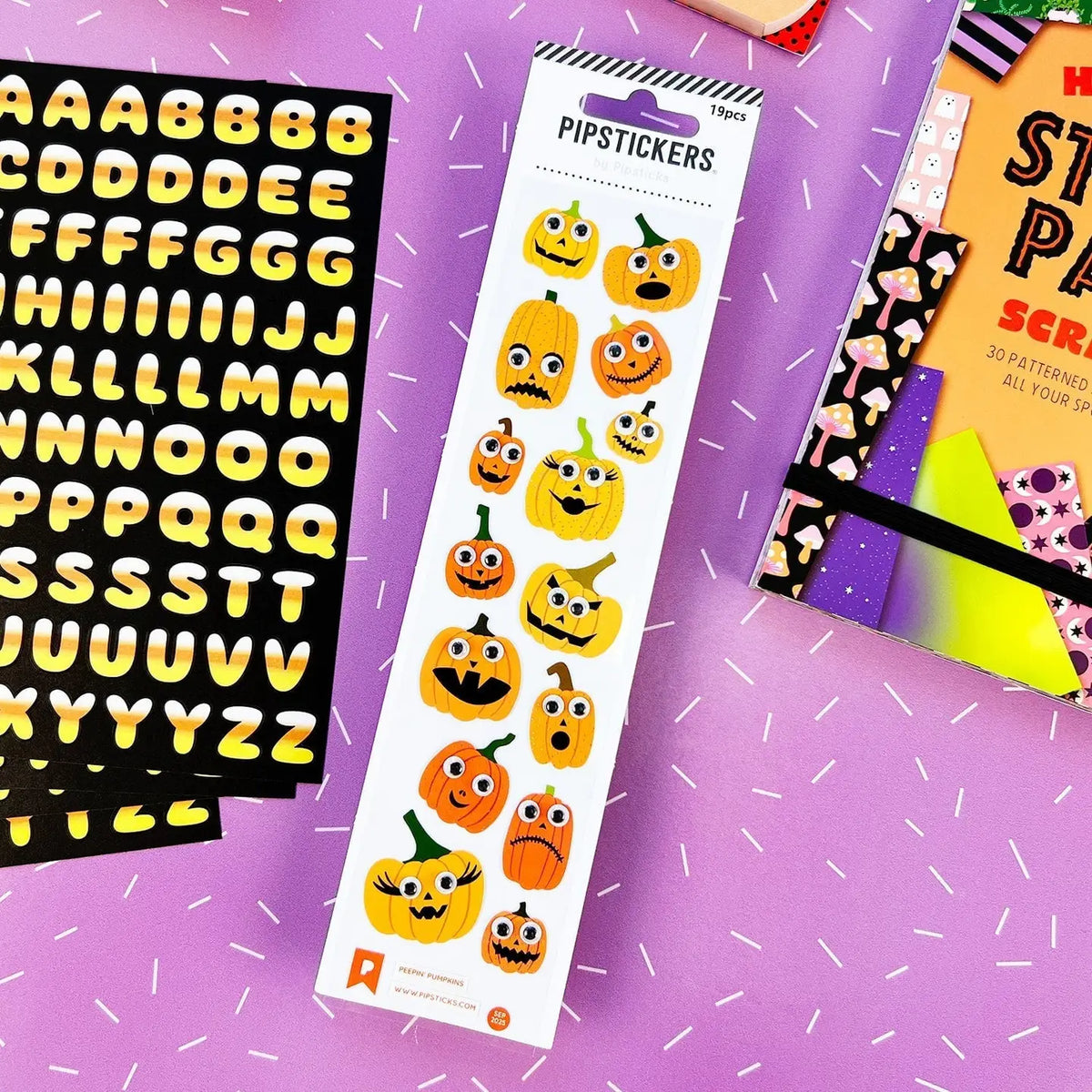 Peepin' Pumpkins Googly Eye Stickers Pipsticks Lil Tulips