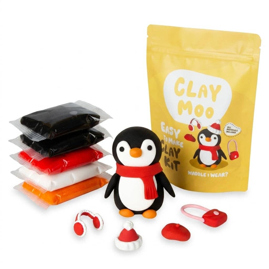Penguin Clay Crafting Kit Default Claymoo Lil Tulips