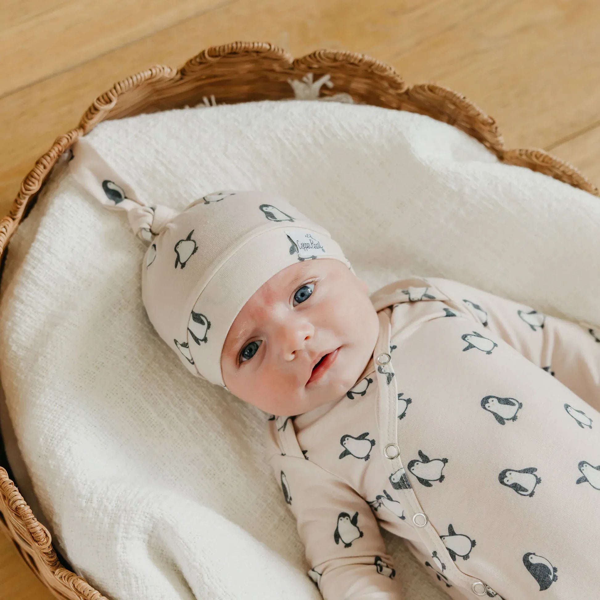 Penguins Top Knot Hat Copper Pearl Lil Tulips